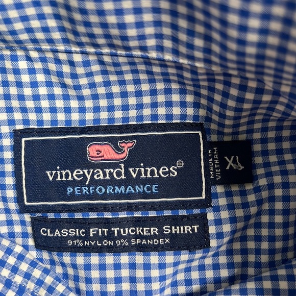 Men's Vineyard  Vines Blue check long sleeve button down - XL - Picture 4 of 6
